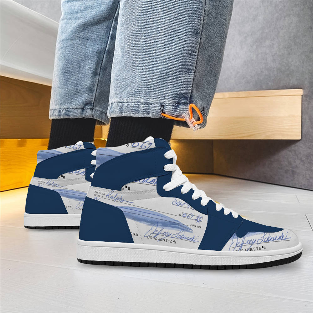 Lebowski's Postdated Check Shoes | High Top Vegan Sneakers