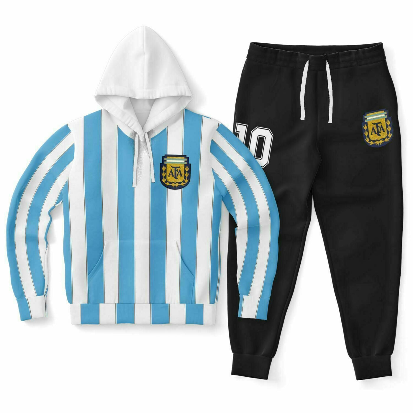 Maradona Tribute - Retro Argentina soccer Jersey N. 10 | Fashion Hoodie And Joggers Set