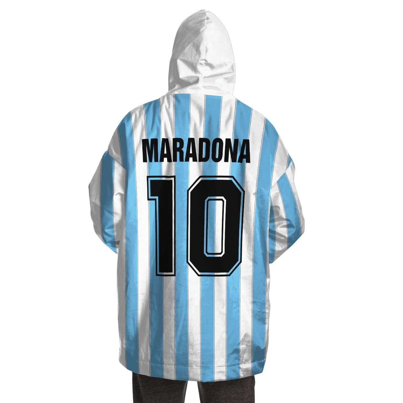 Maradona Tribute - Retro Argentina soccer Jersey N. 10 | Snug Hoodie Coat