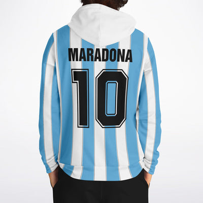 Maradona Tribute - Retro Argentina soccer Jersey N. 10 | Unisex Hoodie