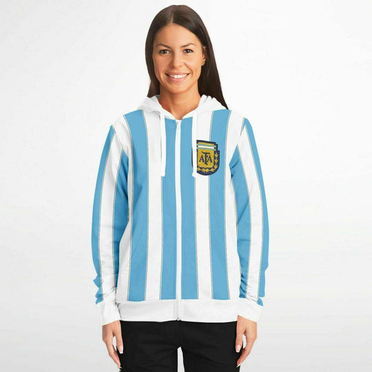 Maradona Tribute - Retro Argentina soccer Jersey N. 10 | Zip