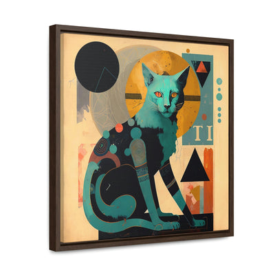 "Mystic Feline of The Tarots" Elegant Art Collage | Framed Wall Canvas