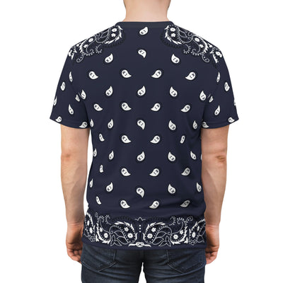 Navy Blue Bandana Pattern | Fashion T-shirt
