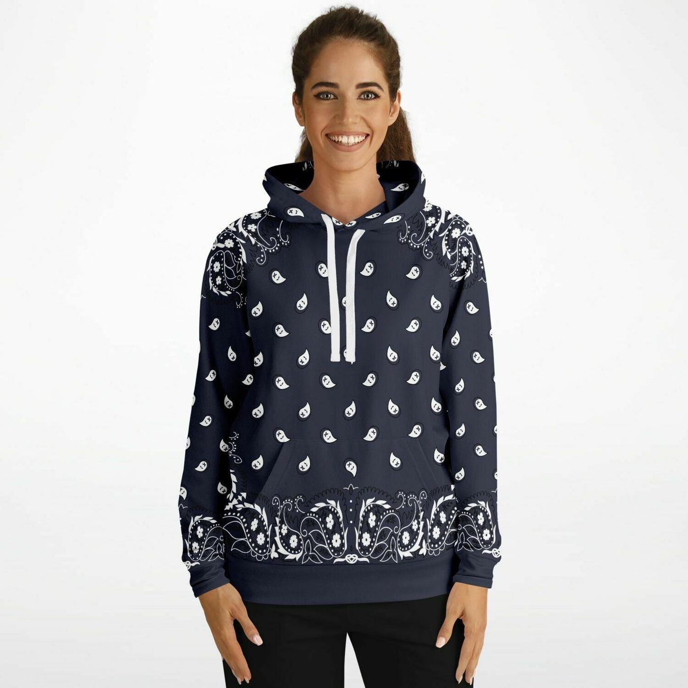 Navy Blue Bandana Pattern | Unisex hoodie