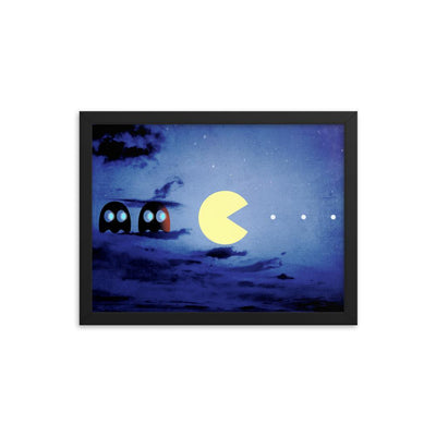 Pac-scape moon-side - Pacman Art | Framed poster