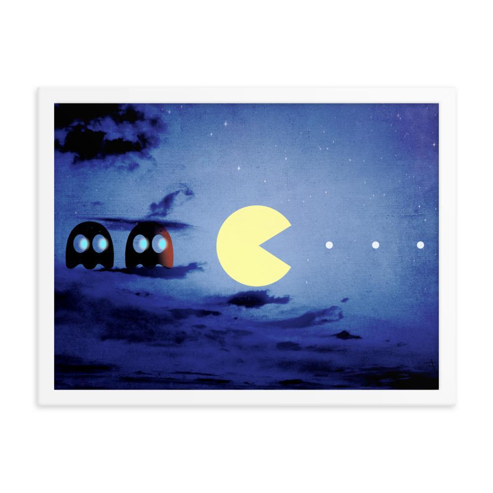 Pac-scape moon-side - Pacman Art | Framed poster