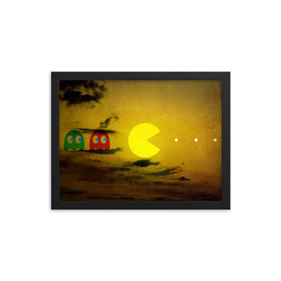 Pac-scape sun-side - Pacman Art | Framed poster