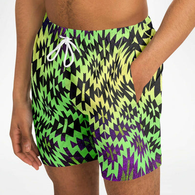 Psychedelic Neon Lime Black | Raver Swim Shorts