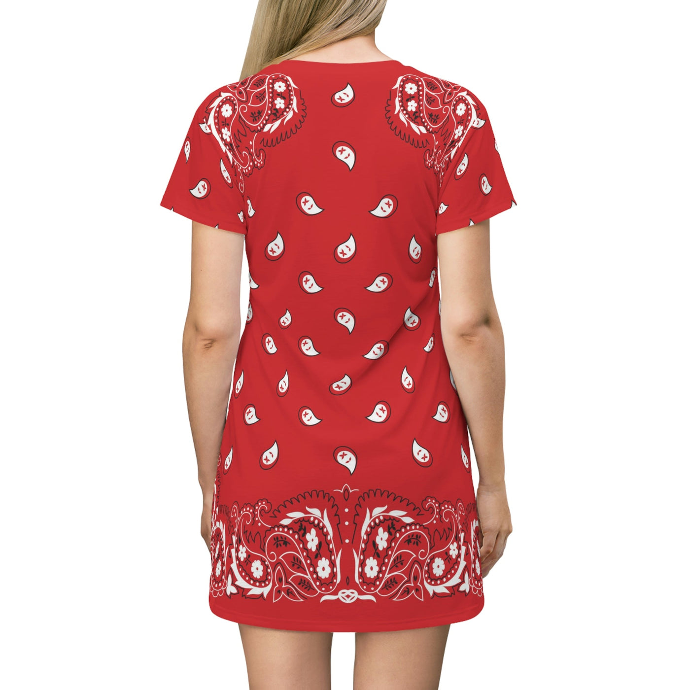 Red Bandana Pattern | Fashion T-Shirt Dress