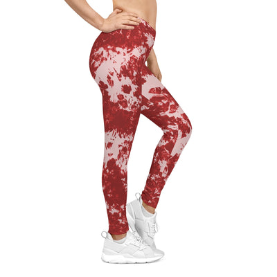 Red & White tie-dye Effect | Retro pop Leggings