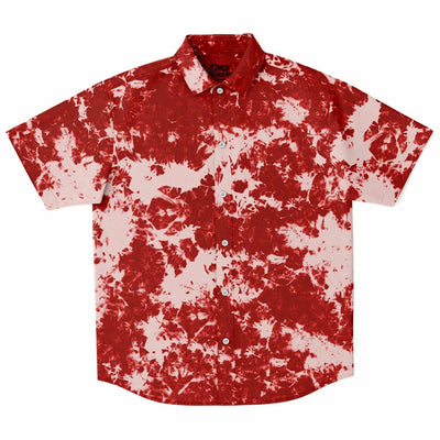 Red & White tie-dye Effect | Retro pop Short Sleeves Shirt