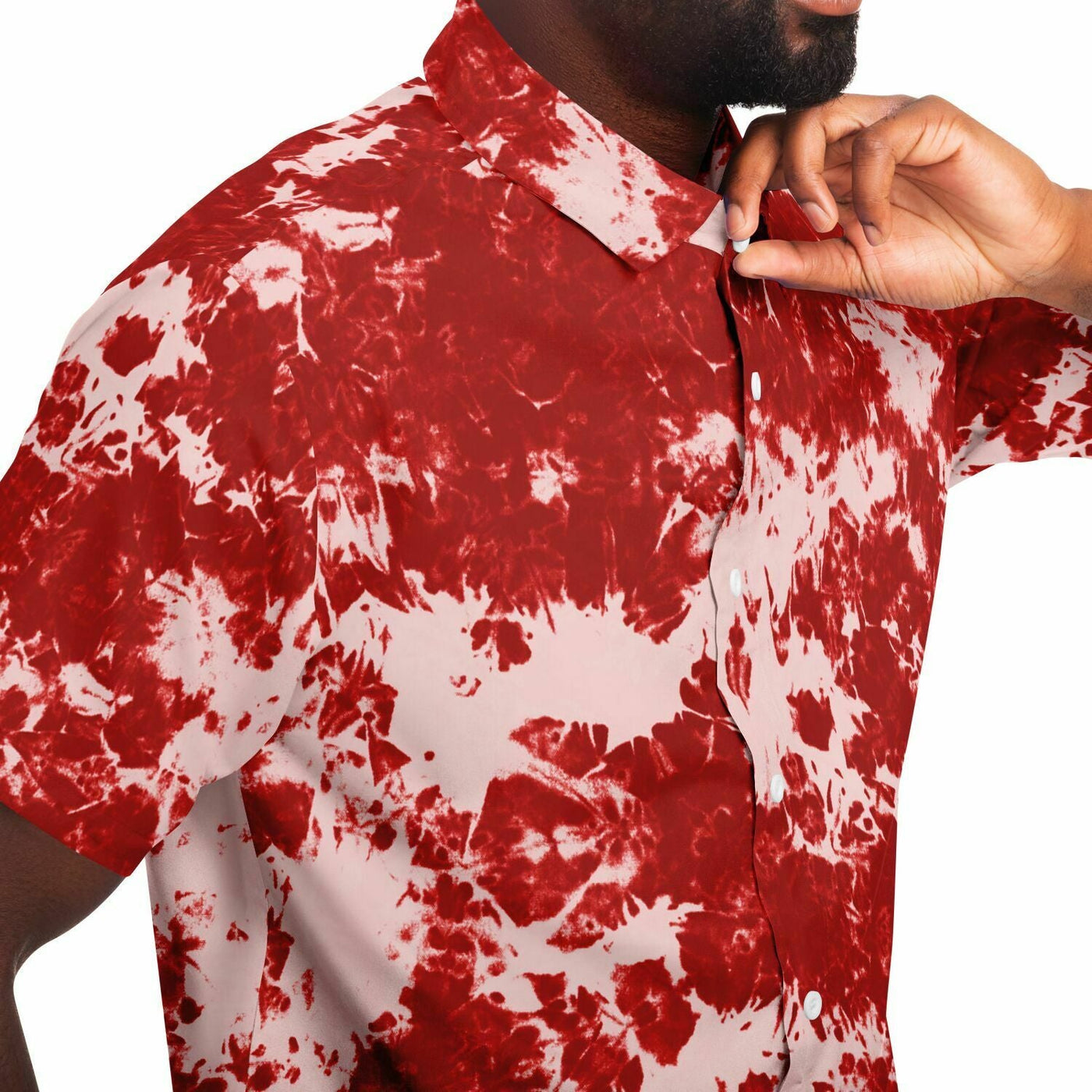 Red & White tie-dye Effect | Retro pop Short Sleeves Shirt