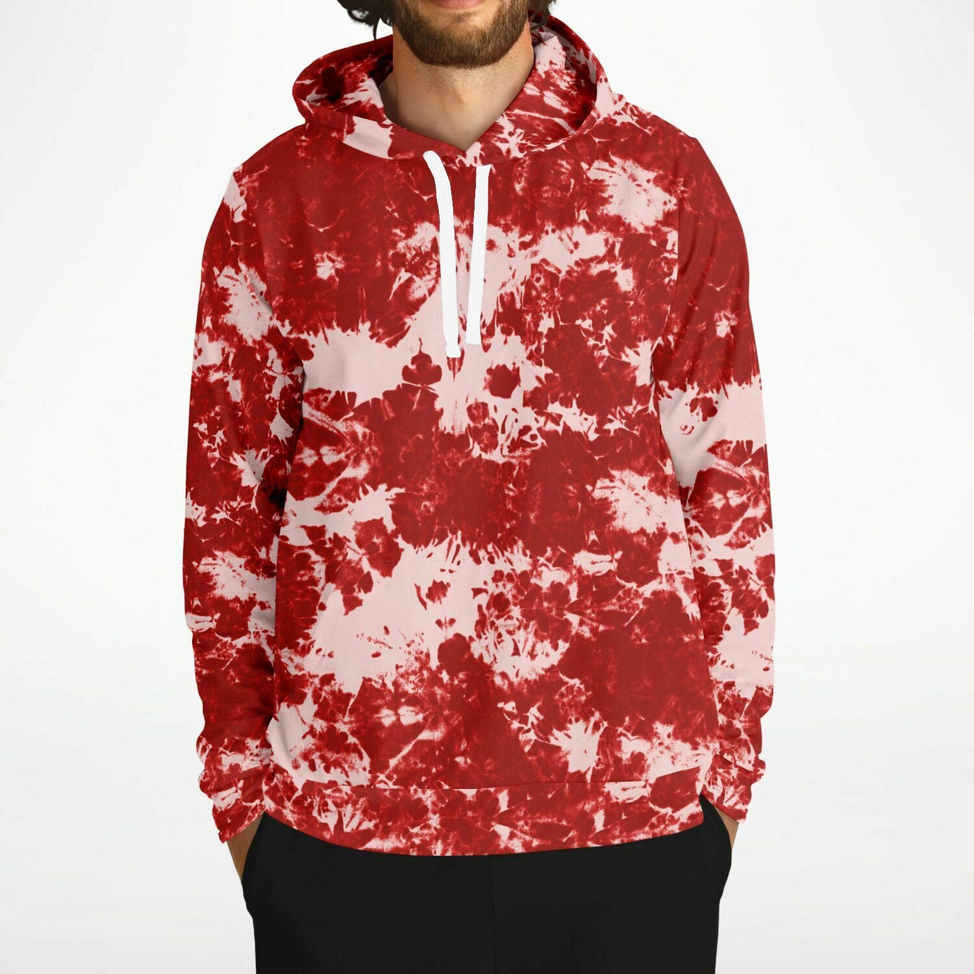 Red & White tie-dye Effect | Retro pop Unisex Hoodie