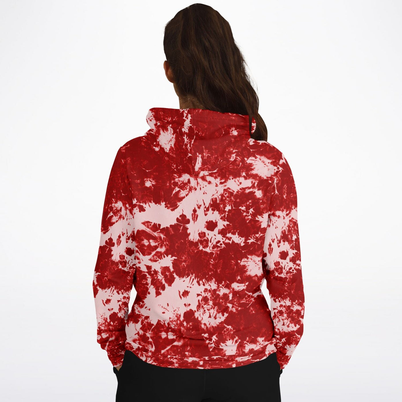Red & White tie-dye Effect | Retro pop Unisex Hoodie