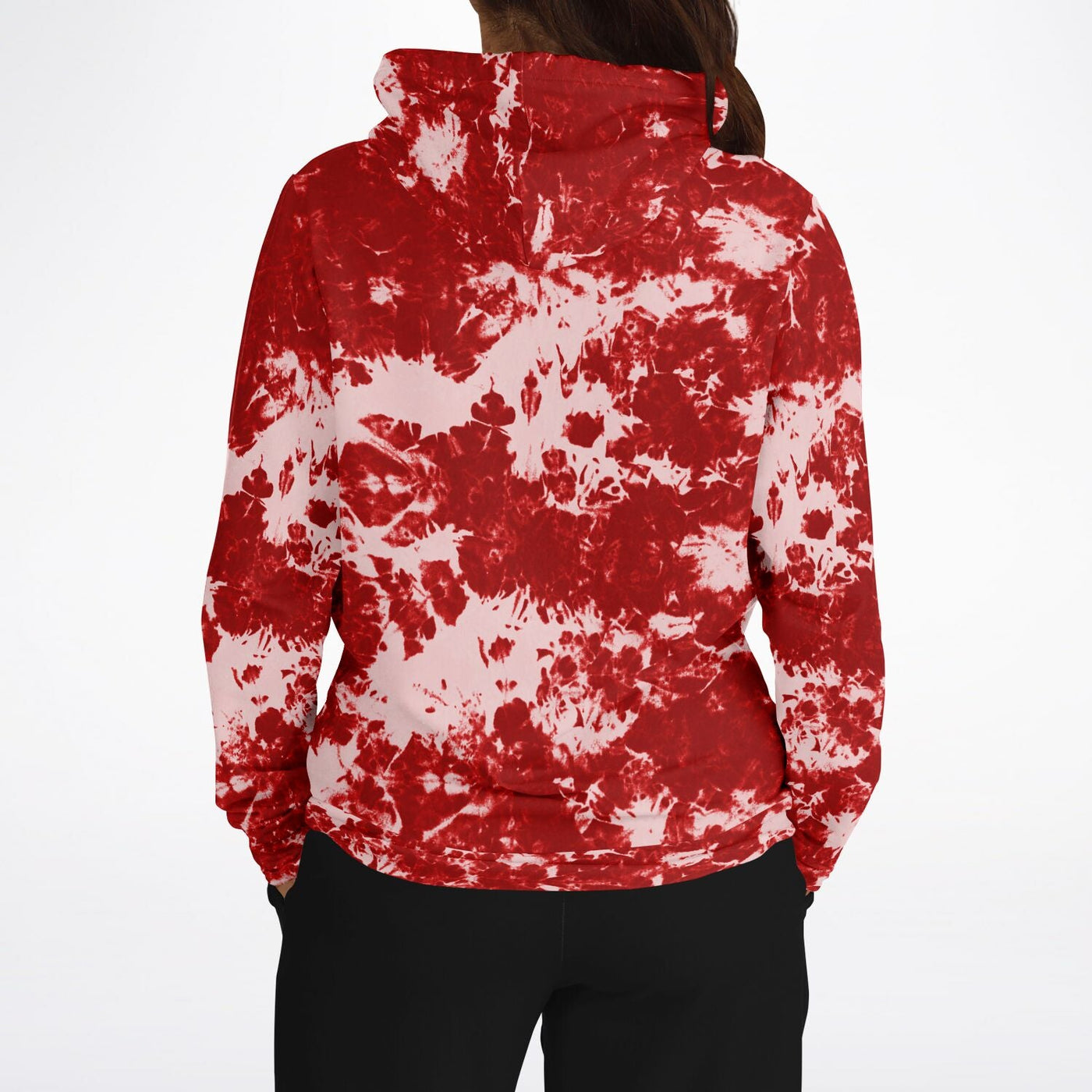 Red & White tie-dye Effect | Retro pop Unisex Hoodie