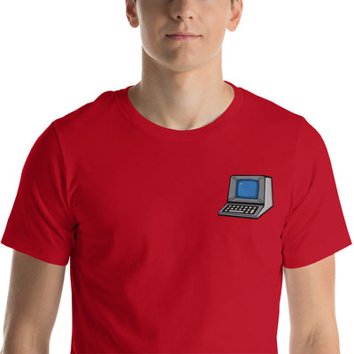 Retro Terminal Computer | Hipster Geek Embroidered t-shirt
