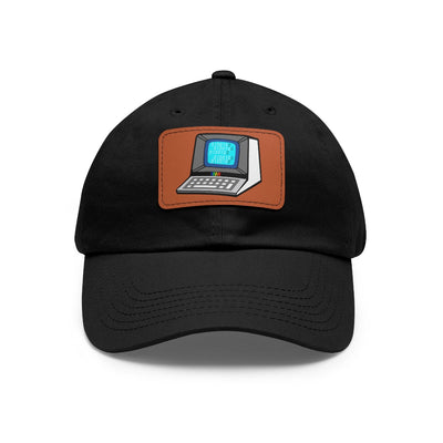 Retro Terminal Computer | Super Nerd Dad Hat with Leather Patch