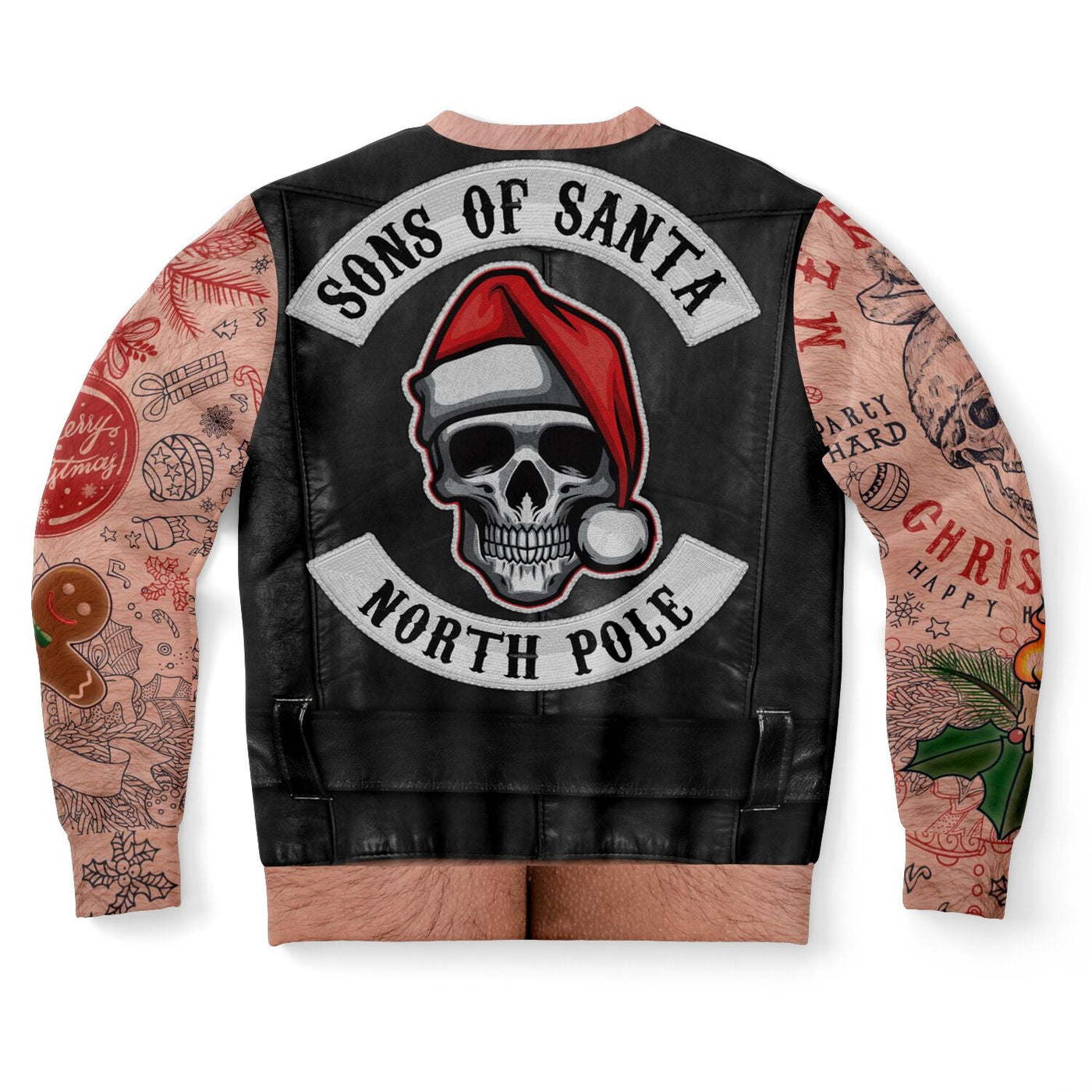 Santa Claus Motorcycle Vest | Ugly Xmas Sweatshirt