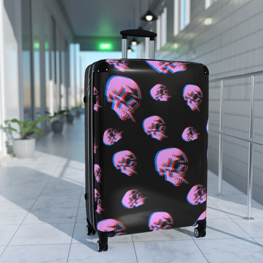 Skull With Burning Cigarette - Van Gogh Tribute | Art Freak Pop Travel Suitcase (3 sizes)