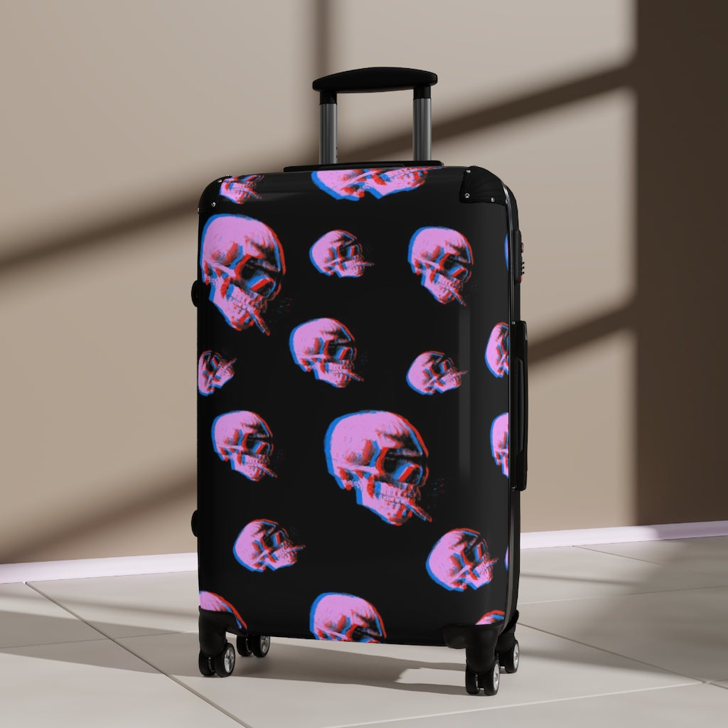 Skull With Burning Cigarette - Van Gogh Tribute | Art Freak Pop Travel Suitcase (3 sizes)