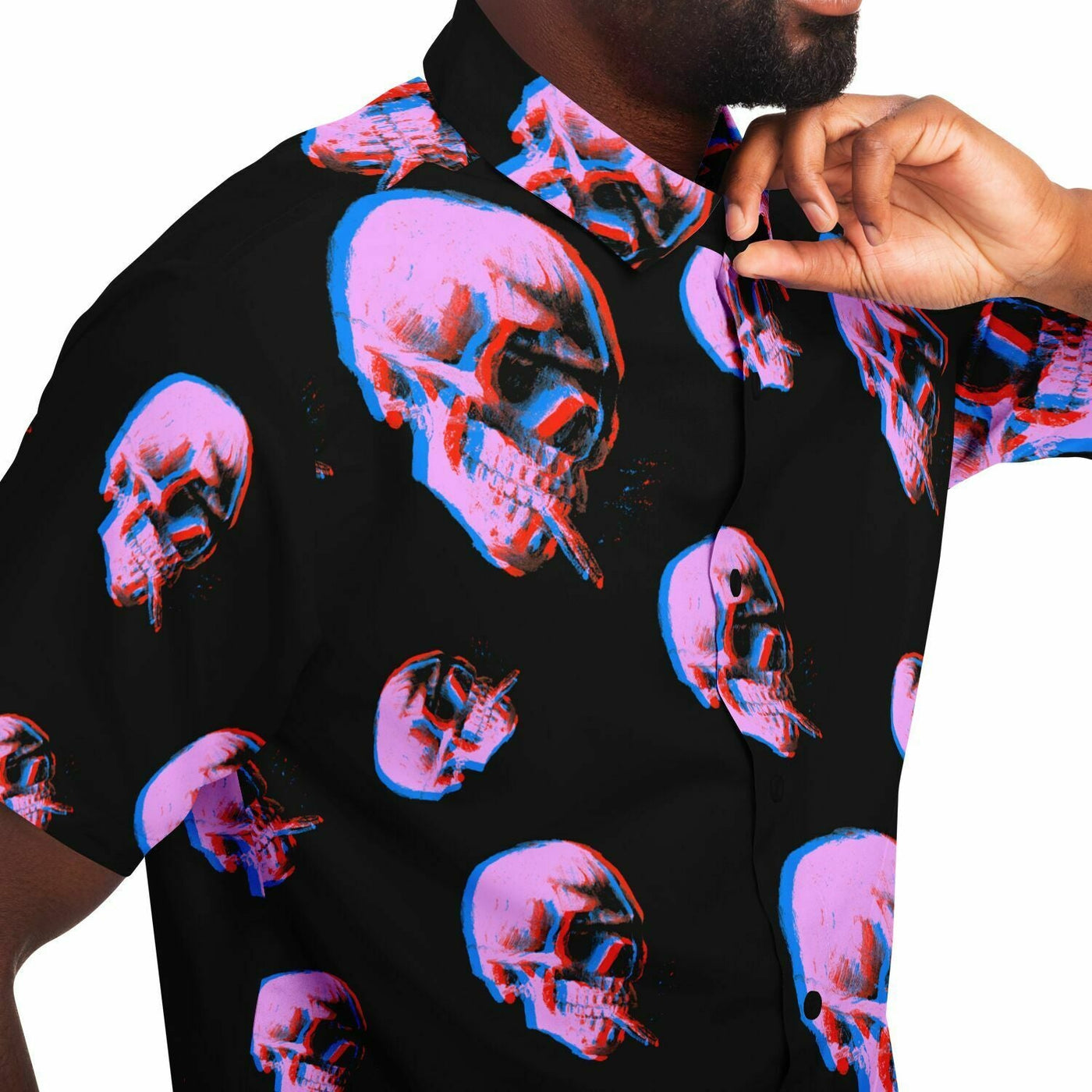 Skull With Burning Cigarette - Van Gogh Tribute | Art Freak Pop short Sleeves Shirt