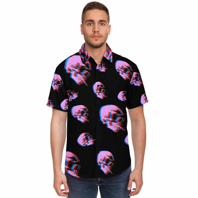 Skull With Burning Cigarette - Van Gogh Tribute | Art Freak Pop short Sleeves Shirt