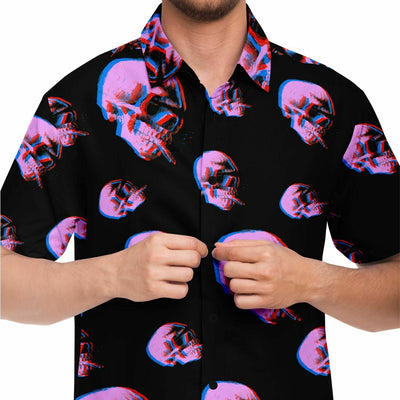 Skull With Burning Cigarette - Van Gogh Tribute | Art Freak Pop short Sleeves Shirt