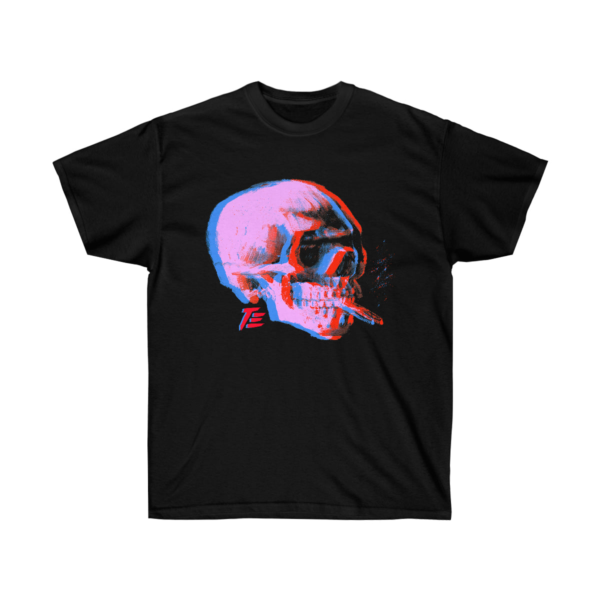 Skull With Burning Cigarette - Van Gogh Tribute | Pop Art Comfort T-shirt
