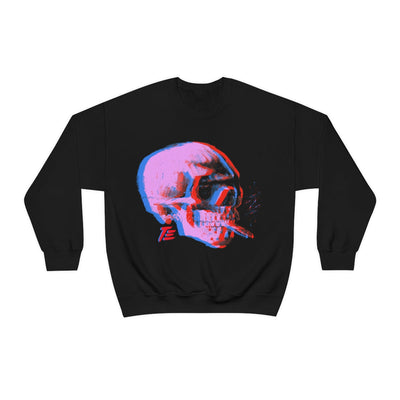 Skull With Burning Cigarette - Van Gogh Tribute | Pop Art Unisex Sweatshirt