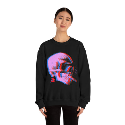 Skull With Burning Cigarette - Van Gogh Tribute | Pop Art Unisex Sweatshirt