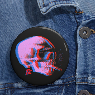 Skull with Burning Cigarette - Van GoghTribute | Pin Button