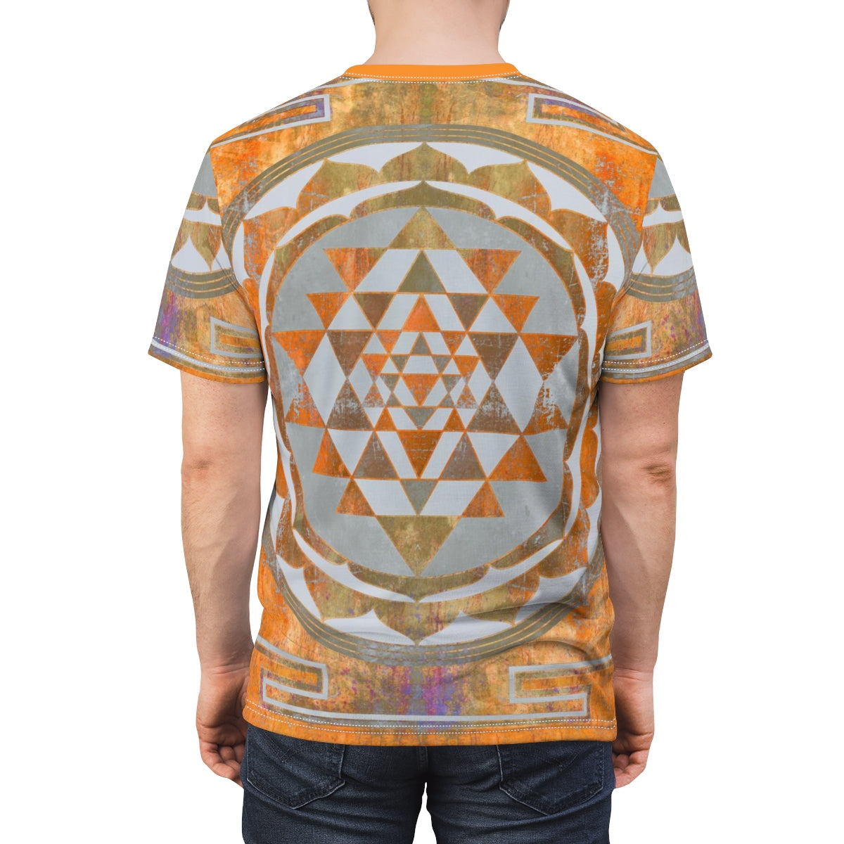 Sri Yantra Bright Orange | Sacred Meditation T-shirt