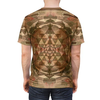 Sri Yantra Golden Brown | Sacred Meditation T-shirt