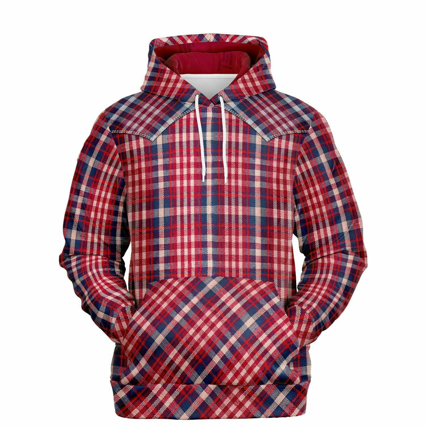 Street Cowboy Hoodie with Western Shirt Pattern | TimeElements.shop