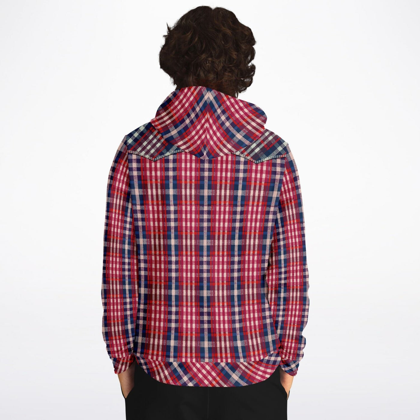 Street Cowboy Hoodie with Western Shirt Pattern | TimeElements.shop