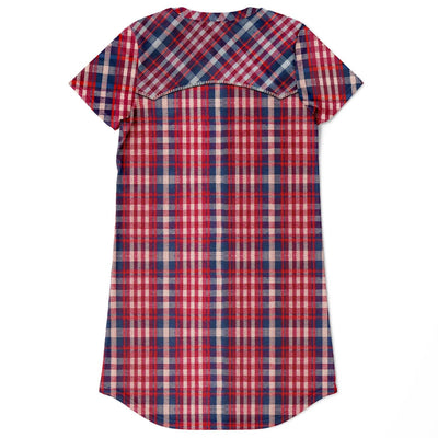 Street Cowboy T-Shirt Dress with Western Shirt Pattern | TimeElements.shop