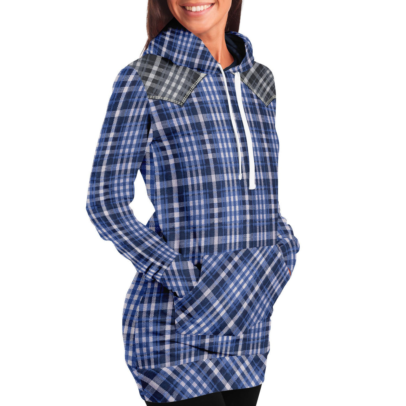 Street Cowboy V1 Blue- Western Shirt Pattern | Fun Fashion Long hoodie Dress