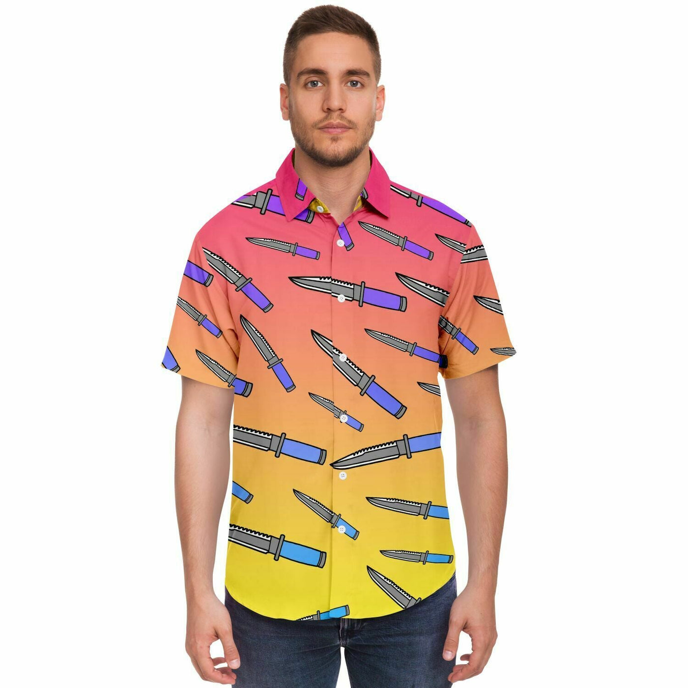 Tactical Knife Pop Pattern | Cocktail Party Short sleeves Shirt