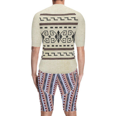 The Dude's Cycling Jersey and Tights with Iconic Lebowksi Sweater Pattern