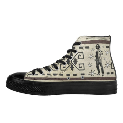 The Dude's High Top Canvas Sneakers w/ Iconic Lebowski Silhouette