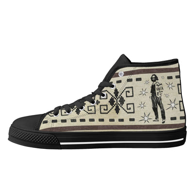 The Dude's High Top Canvas Sneakers w/ Lebowski Icon