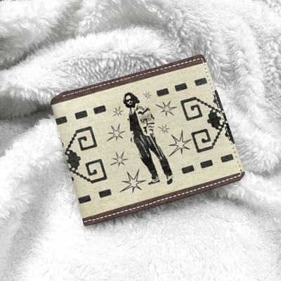 The Dude's Leather Wallet With iconic Lebowski Silhouette