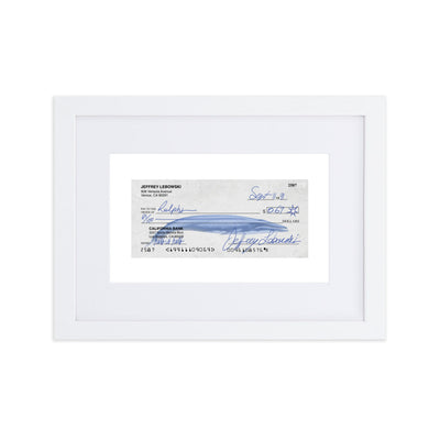 The Dude's Postdated Check | The Big Lebowski Framed Art Print