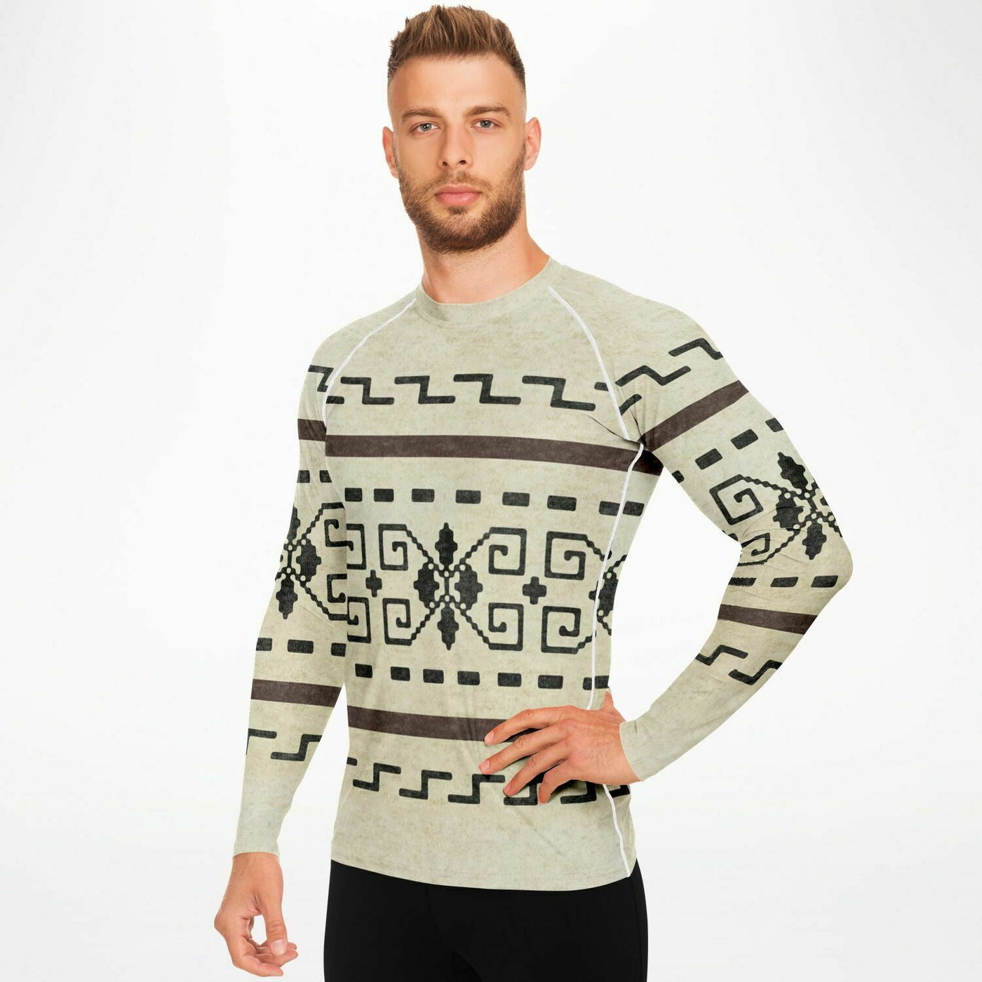 The Dude's Rashguard Surf Shirt W/ Iconic Big Lebowski Sweater Pattern