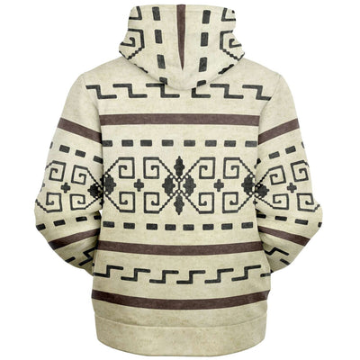 The Dude's Sherpa Lined Hoodie w/ Lebowski Sweater Pattern