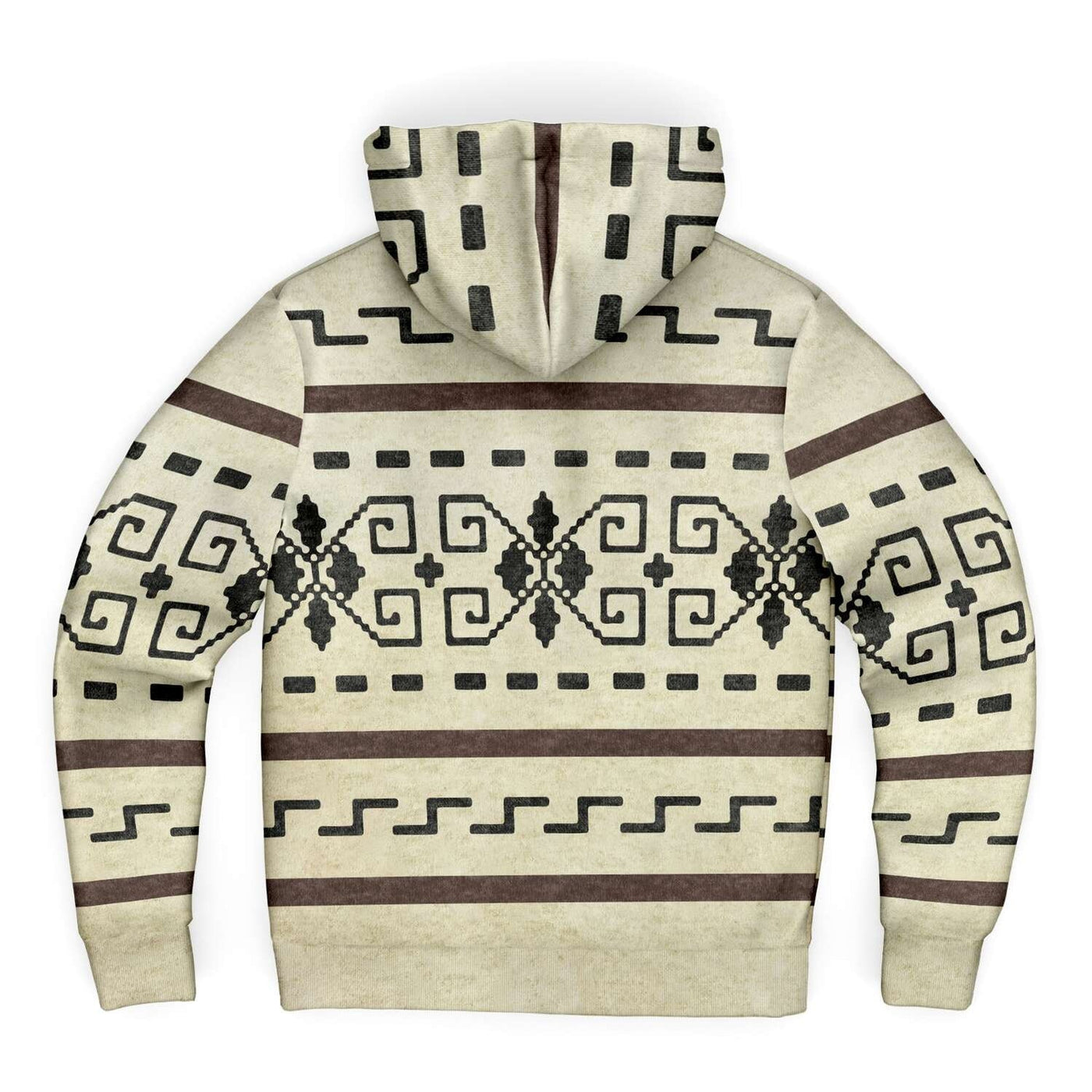 The Dude's Sherpa Lined Hoodie w/ Lebowski Sweater Pattern