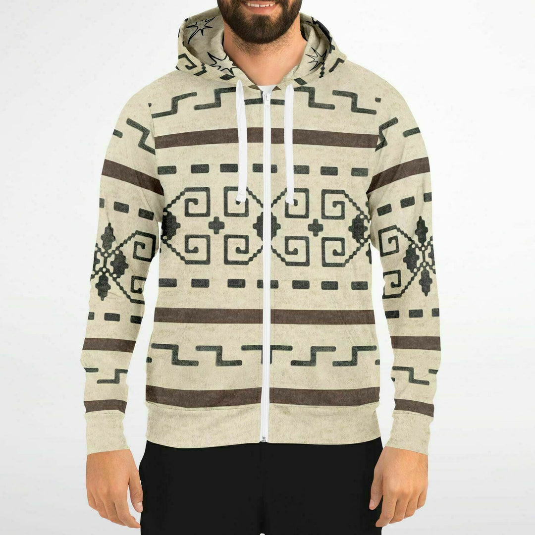 The Dude's Zip-Up Hoodie with Big Lebowski Sweater Pattern |  TimeElements.shop