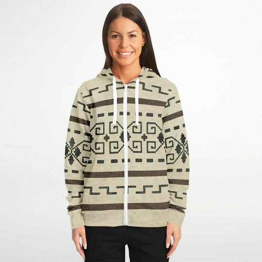 The Dude s Zip Up Hoodie with Big Lebowski Sweater Pattern TimeElements.shop