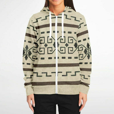 The Dude's Zip-Up Hoodie with Big Lebowski Sweater Pattern