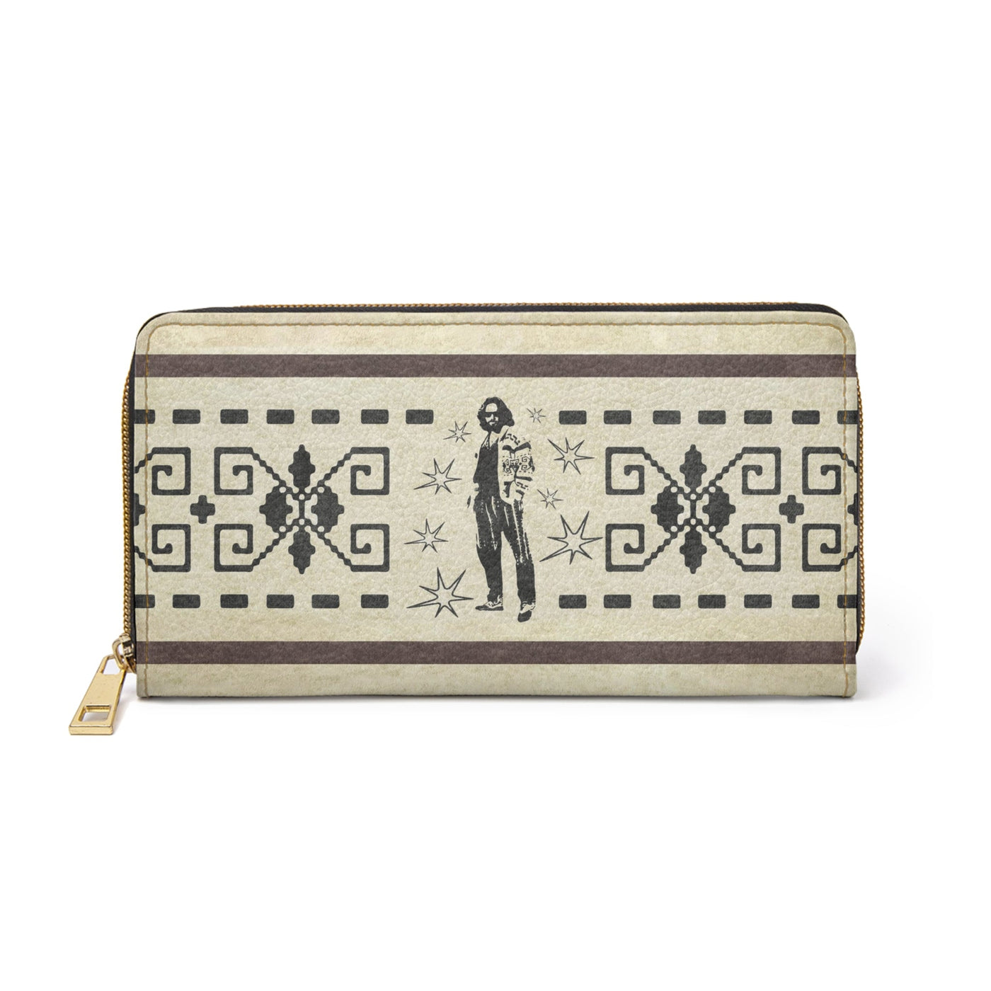 The Dude's Zipper Clutch Wallet w/ Lebowski Icon: Keep Your Abides Safe